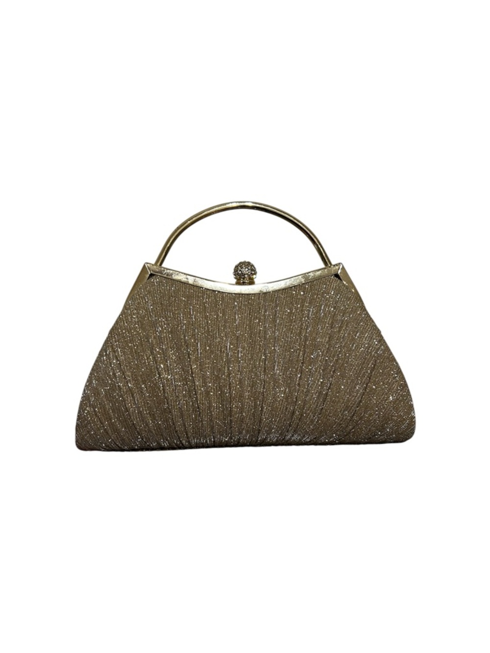 Sparkle Gold Evening Clutch with Top Handle
